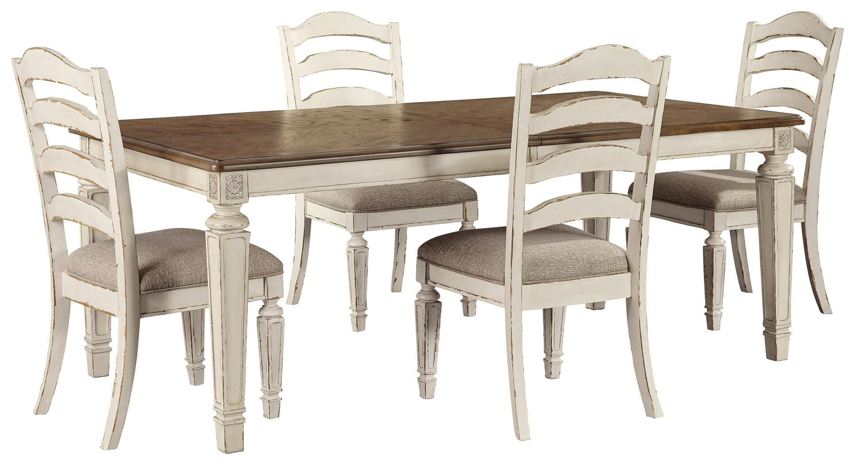 Realyn Chipped White Dining Set 2 view 4