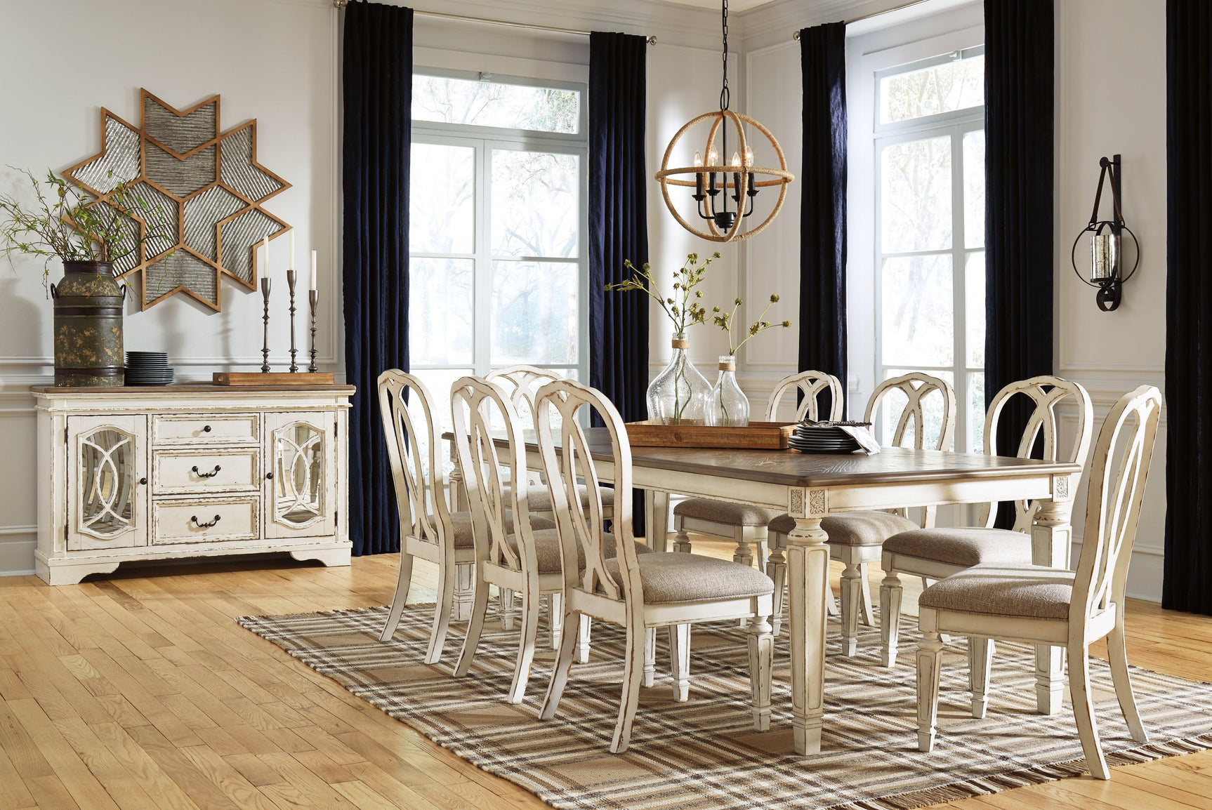 Realyn Chipped White Dining Extension Table D743-45 - Ella Furniture
