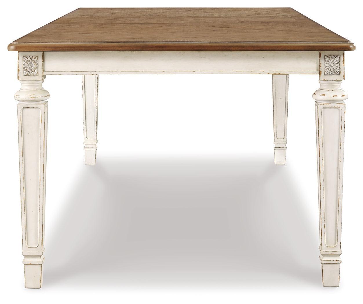 Realyn Chipped White Dining Extension Table D743-45 - Ella Furniture