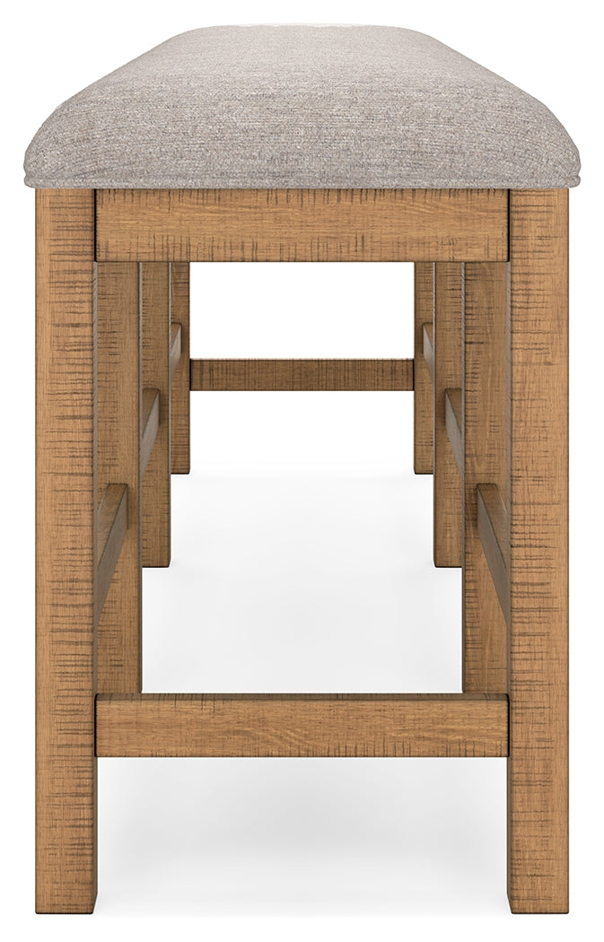 Havonplane Brown Counter Height Dining Table and 6 Barstools and Bench with Storage