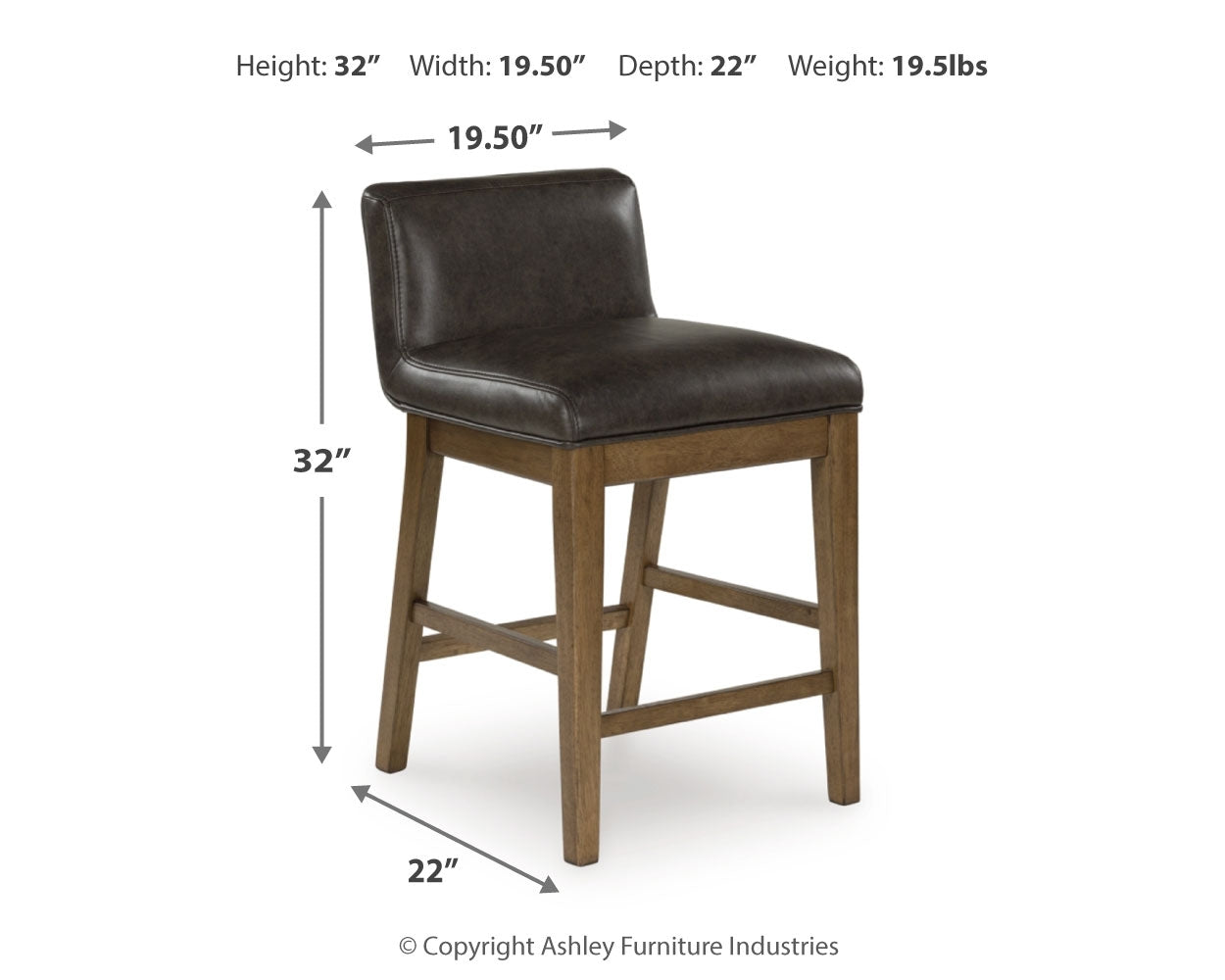 Cabalynn Light Brown Counter Height Dining Table and 4 Barstools with Storage