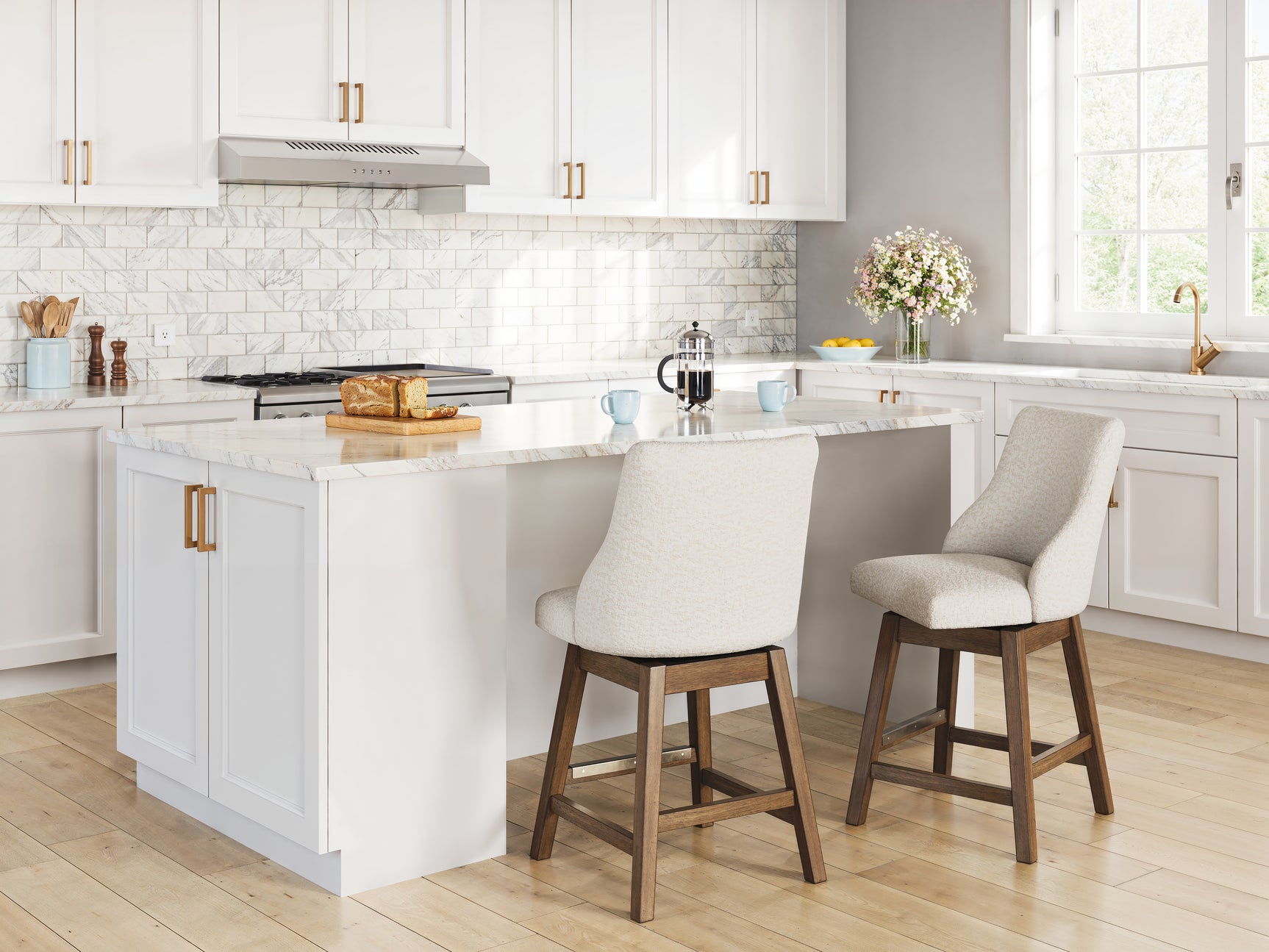 Cabalynn Oatmeal/Light Brown Counter Height Barstool