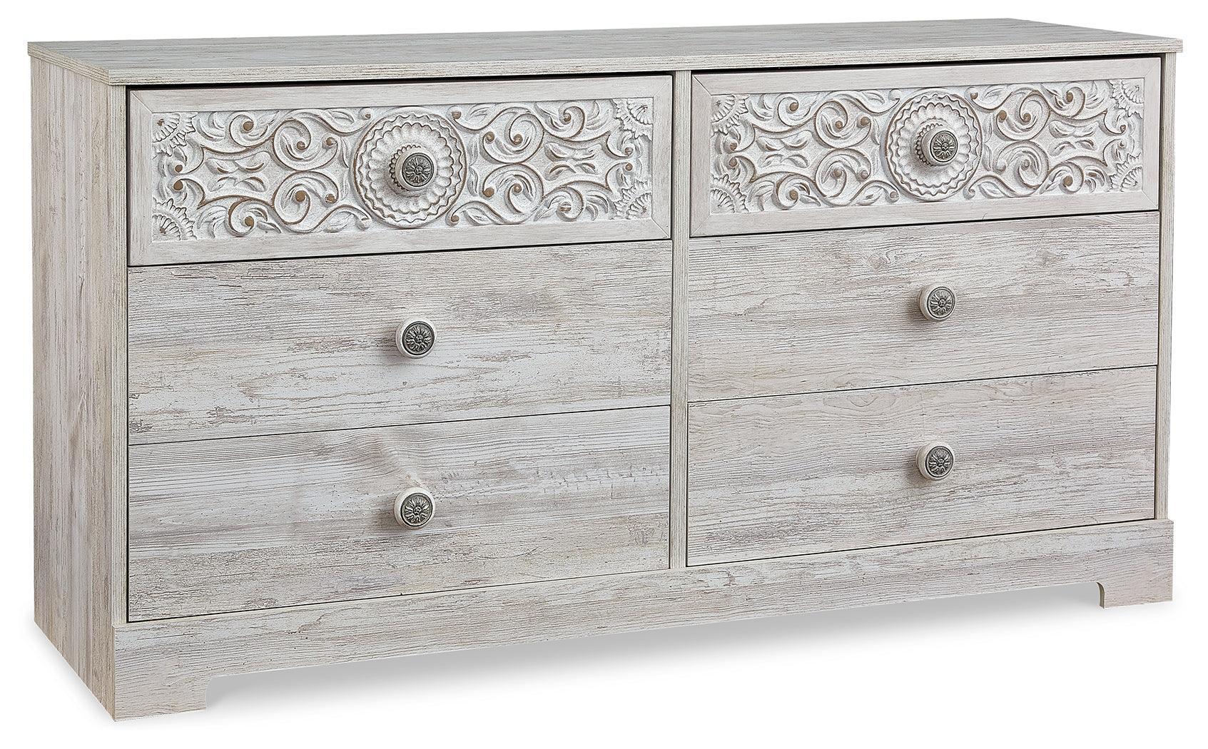 Paxberry Traditional Whitewash 6-Drawer Dresser