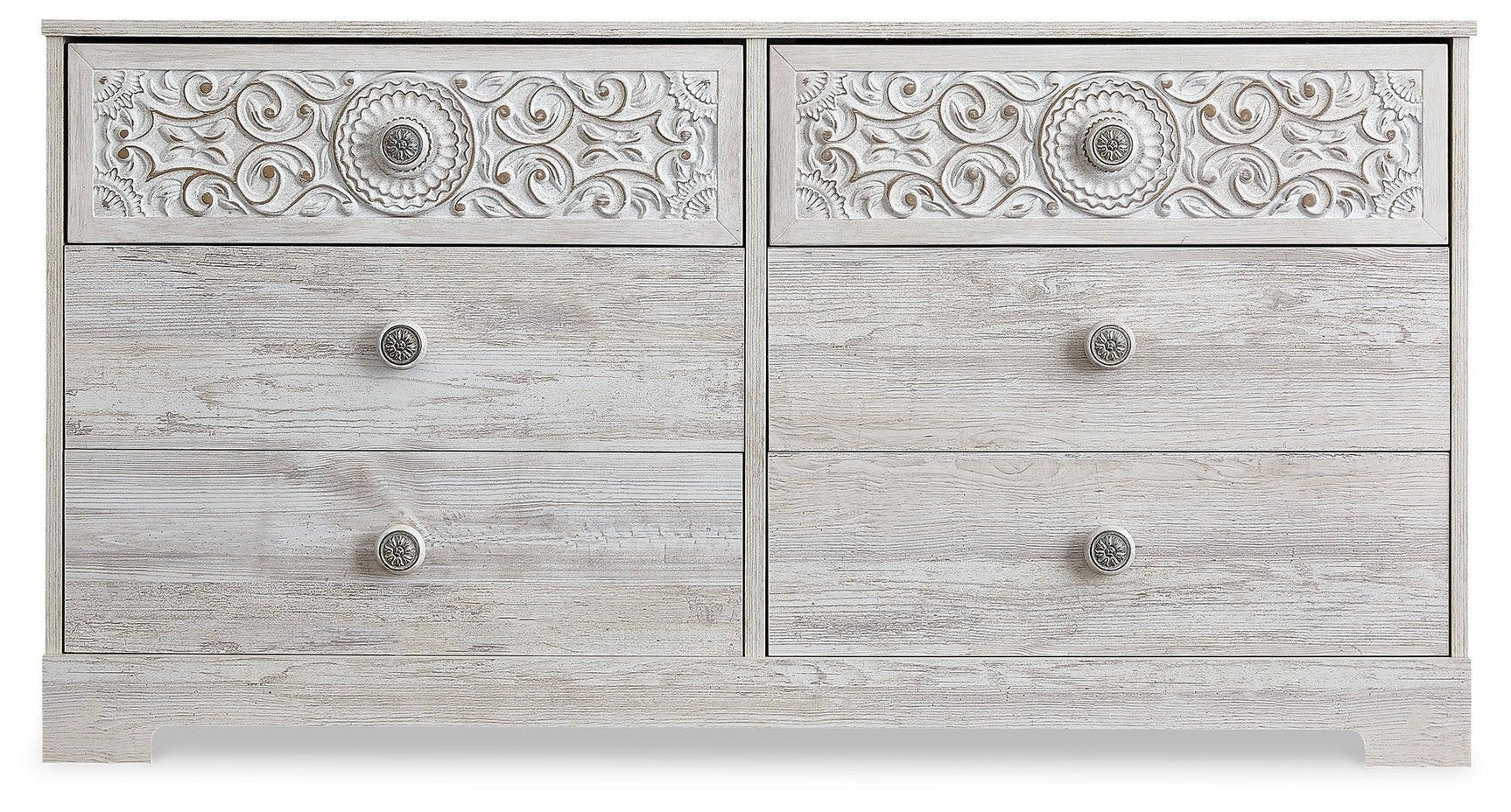 Paxberry Traditional Whitewash 6-Drawer Dresser