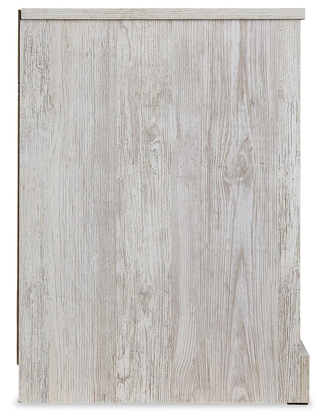 Paxberry Whitewash Two-Drawer Nightstand with USB Charging Ports