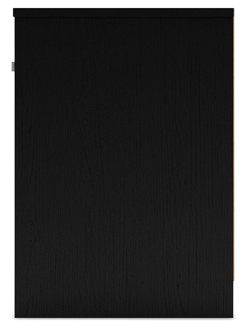 Finch Black Nightstand with Drawer and Open Cubby