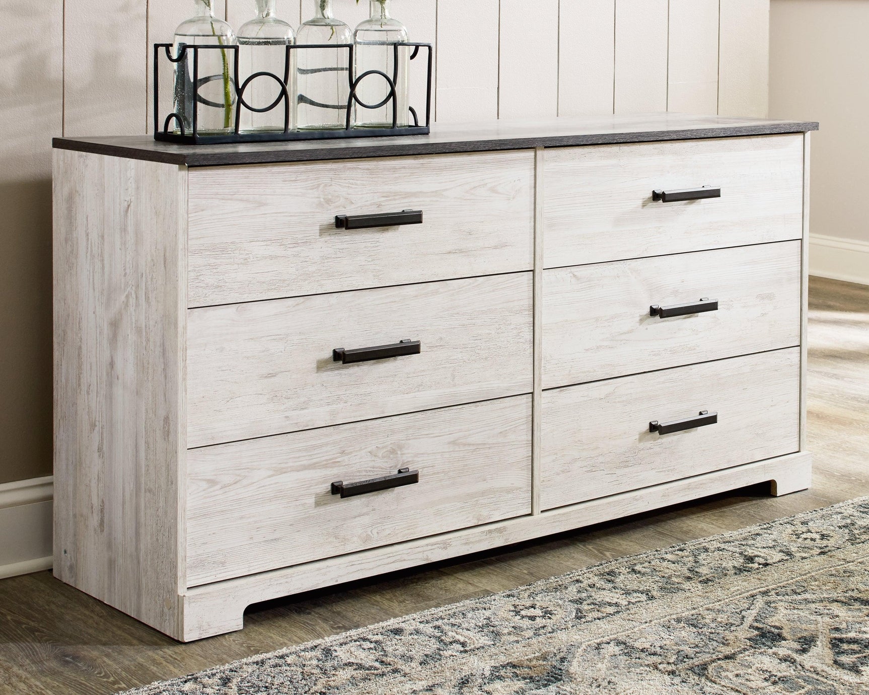 Shawburn Two-Tone Whitewash and Charcoal Gray Dresser