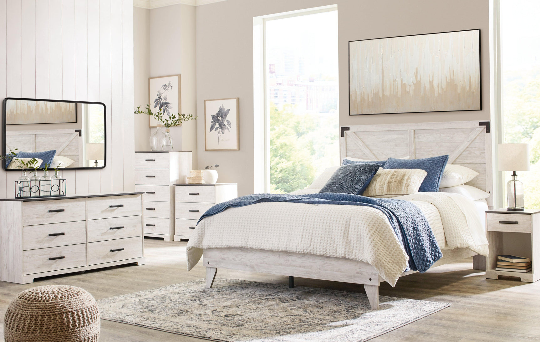 Shawburn Two-Tone Whitewash and Charcoal Gray Dresser