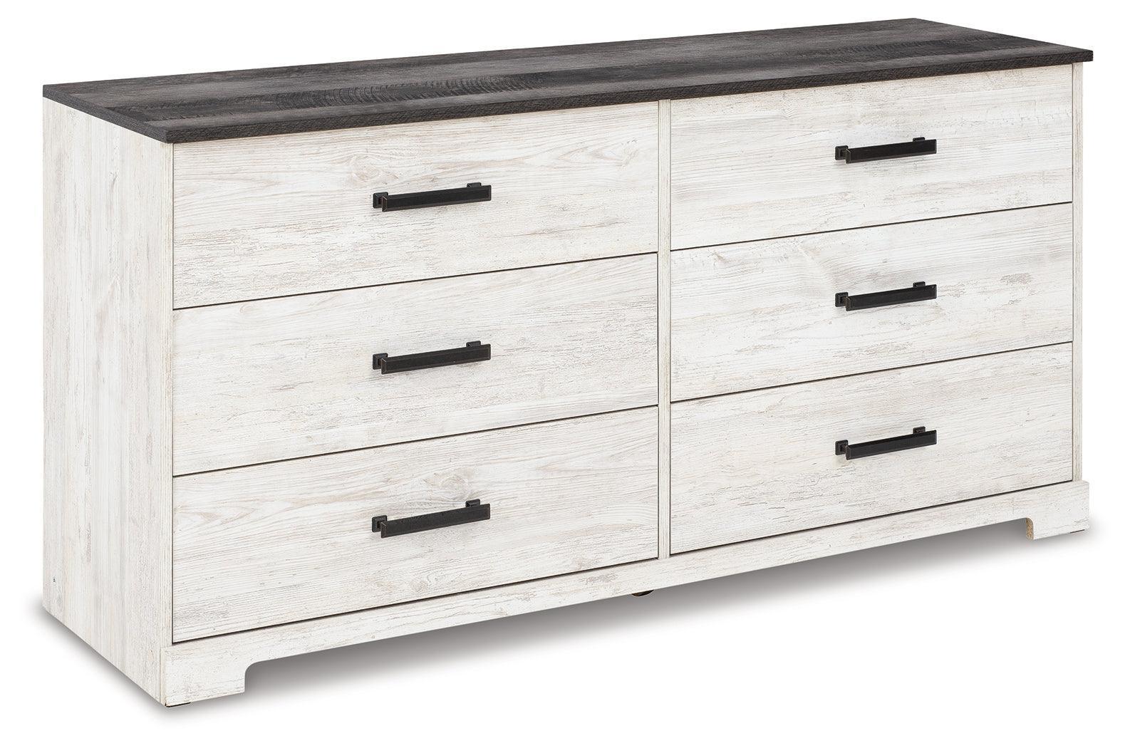 Shawburn Two-Tone Whitewash and Charcoal Gray Dresser