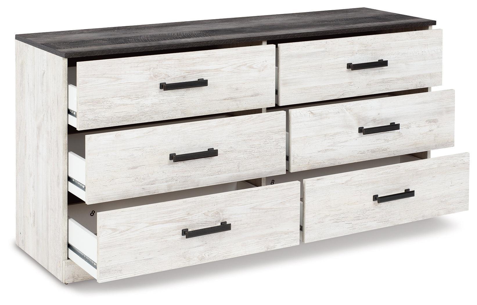 Shawburn Two-Tone Whitewash and Charcoal Gray Dresser