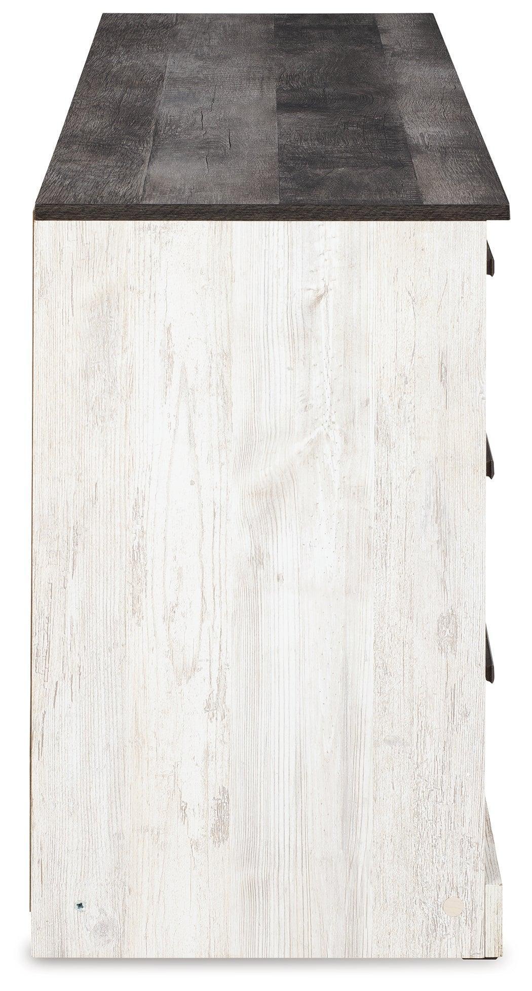 Shawburn Two-Tone Whitewash and Charcoal Gray Dresser