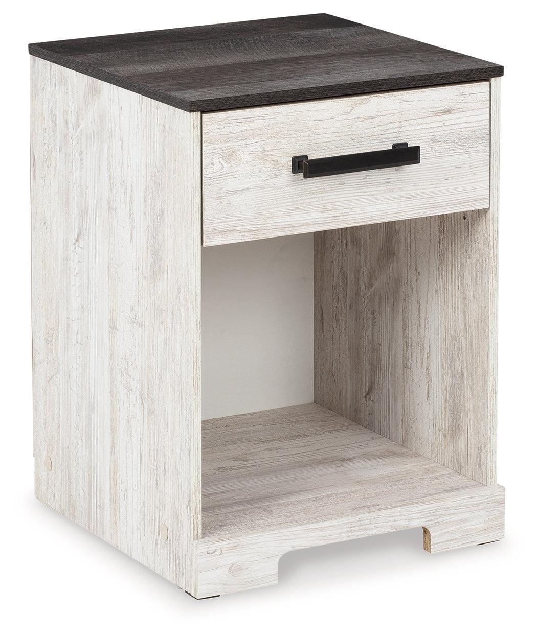 Shawburn Whitewash and Charcoal Gray Nightstand