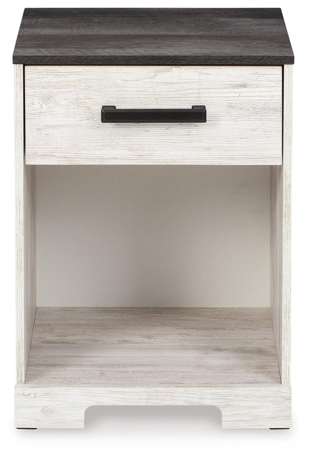 Shawburn Whitewash and Charcoal Gray Nightstand