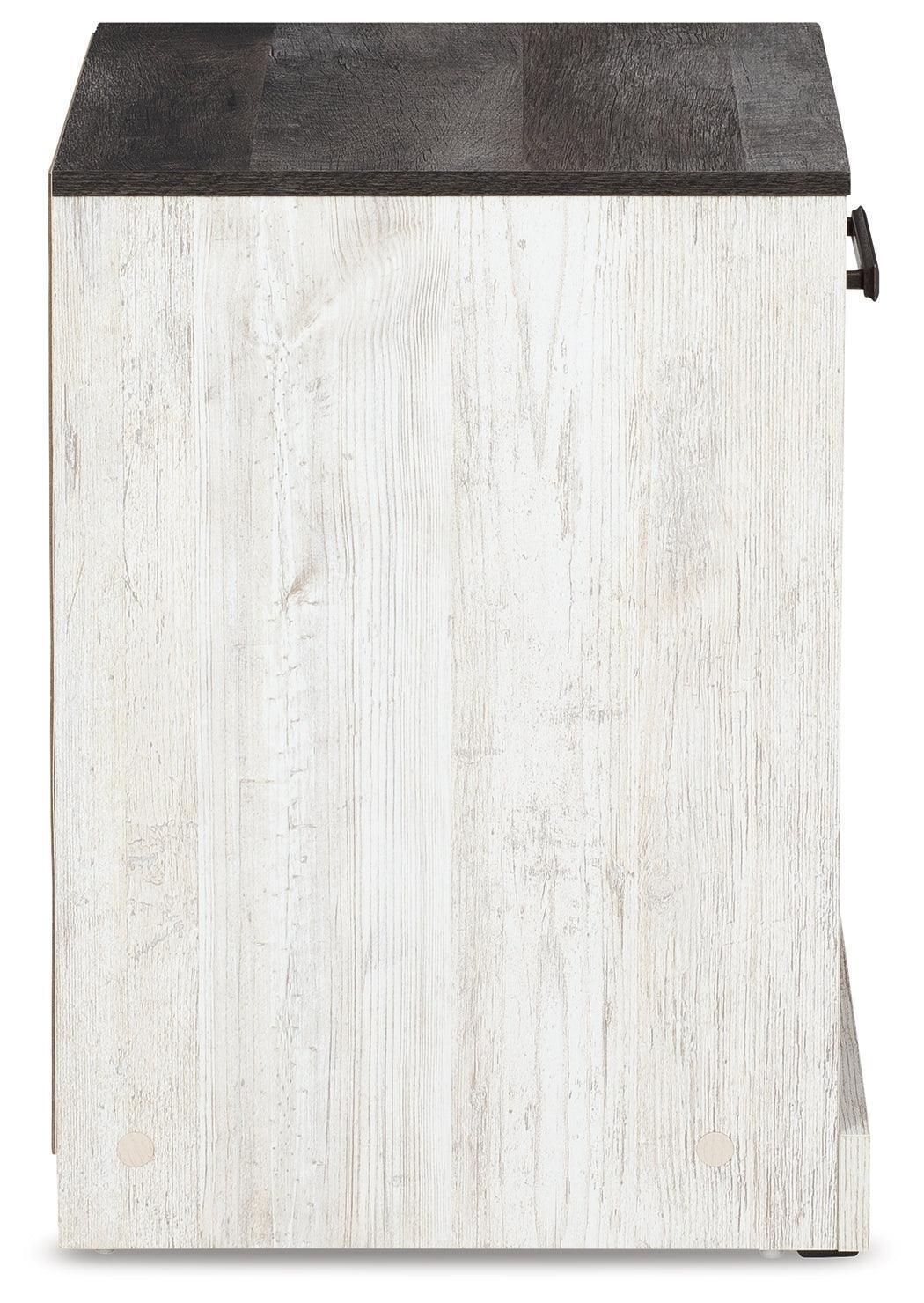 Shawburn Whitewash and Charcoal Gray Nightstand