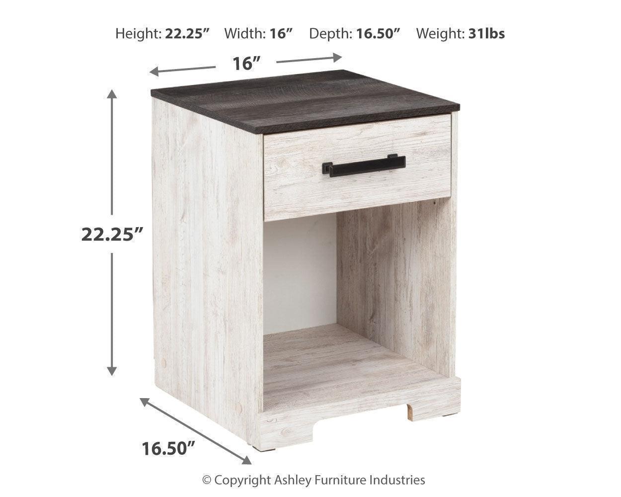 Shawburn Whitewash and Charcoal Gray Nightstand