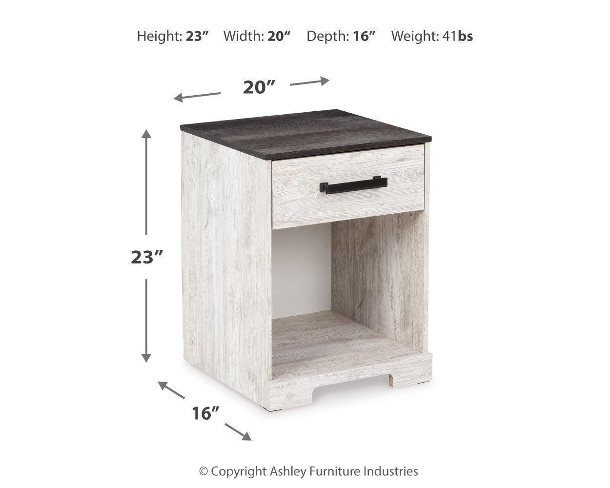 Shawburn Whitewash/Charcoal Gray Nightstand