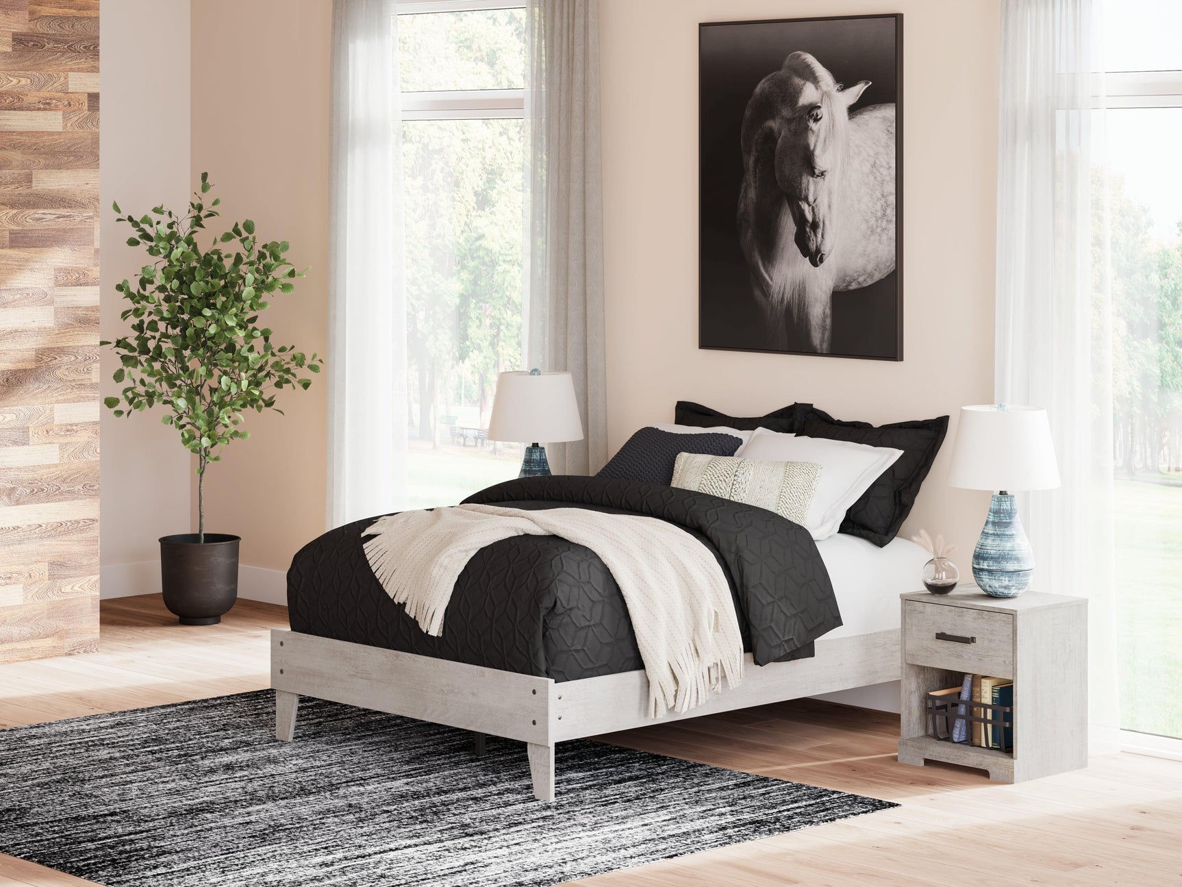 Shawburn Whitewash Full-Size Platform Bed