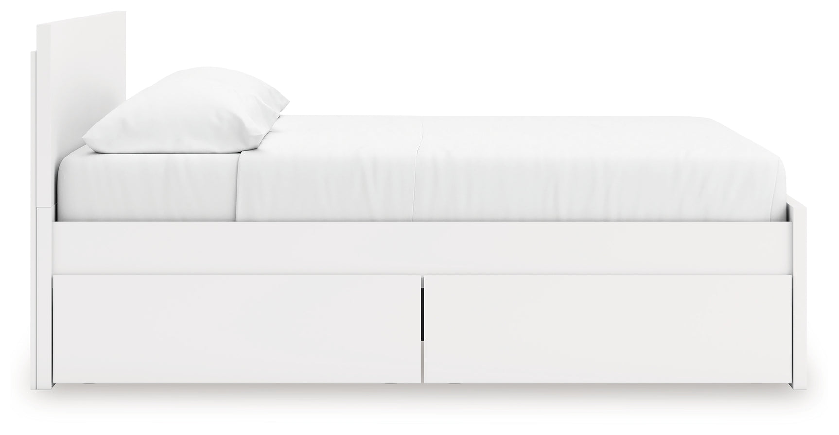 Onita White King Panel Platform Bed with Storage