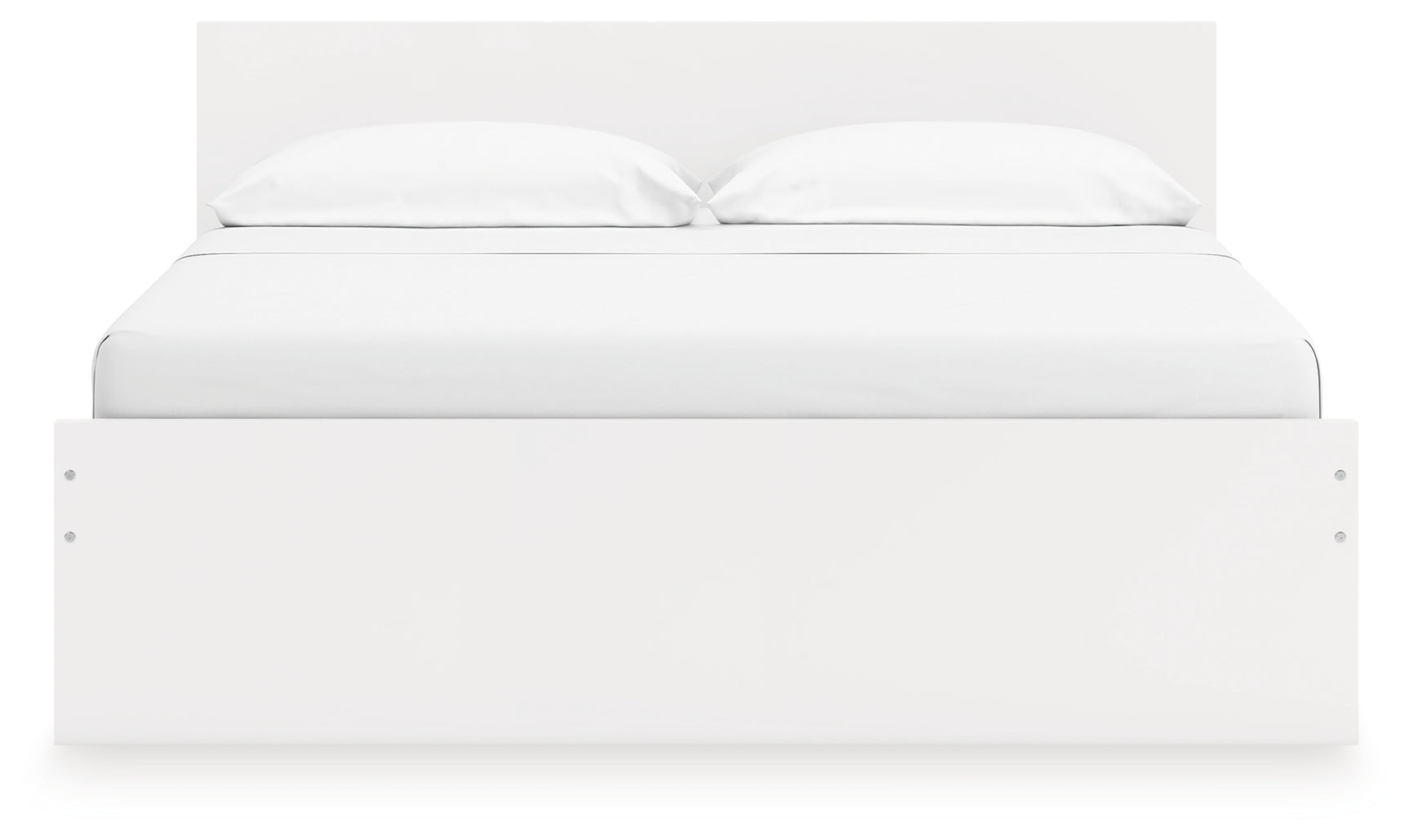 Onita White King Panel Platform Bed with 2 Side Storage