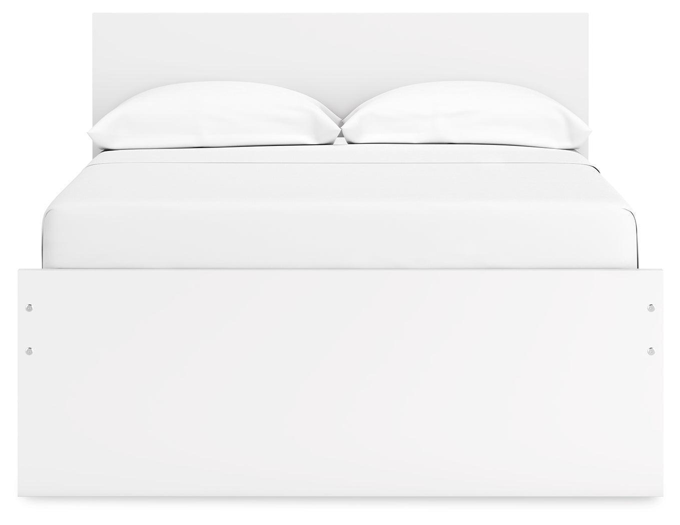 Onita White Full Panel Platform Bed with 1 Side Storage