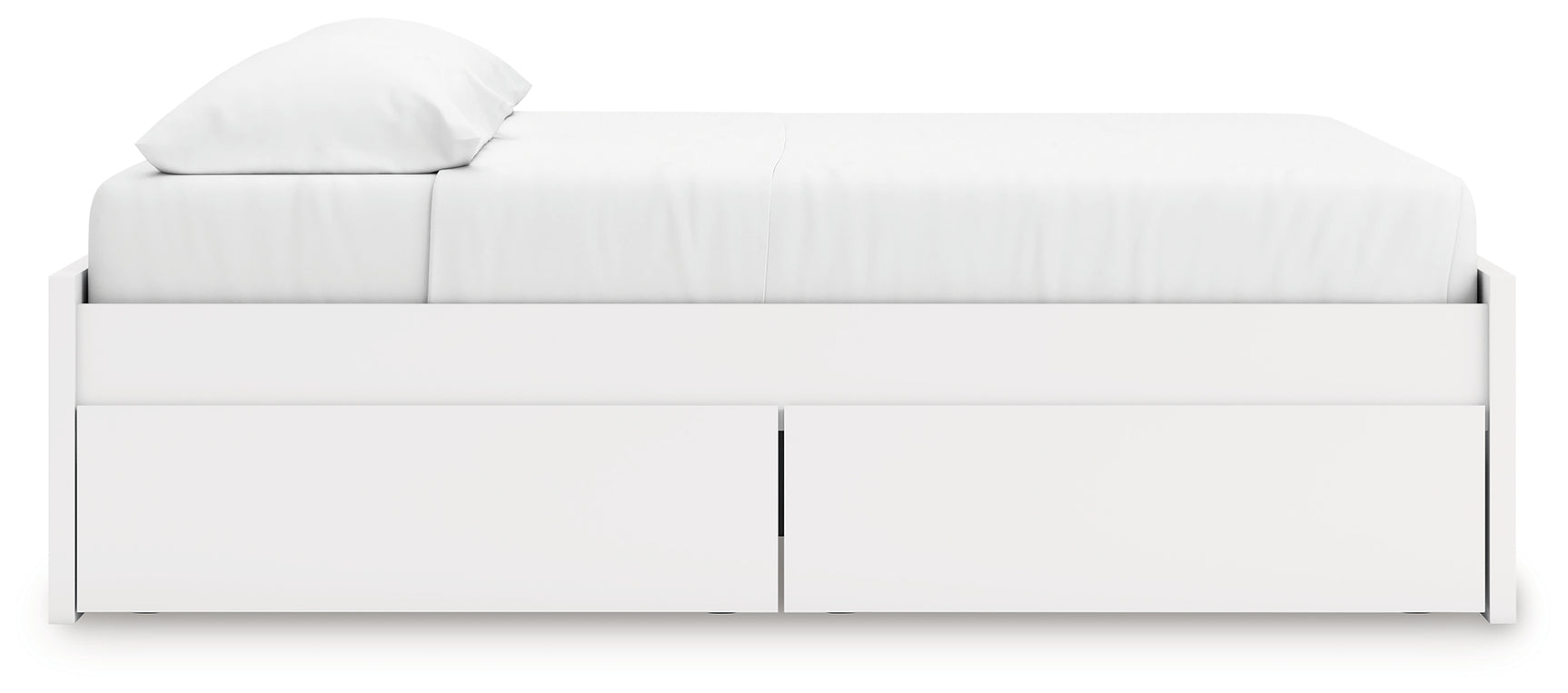 Onita White King Platform Bed with 1 Side Storage