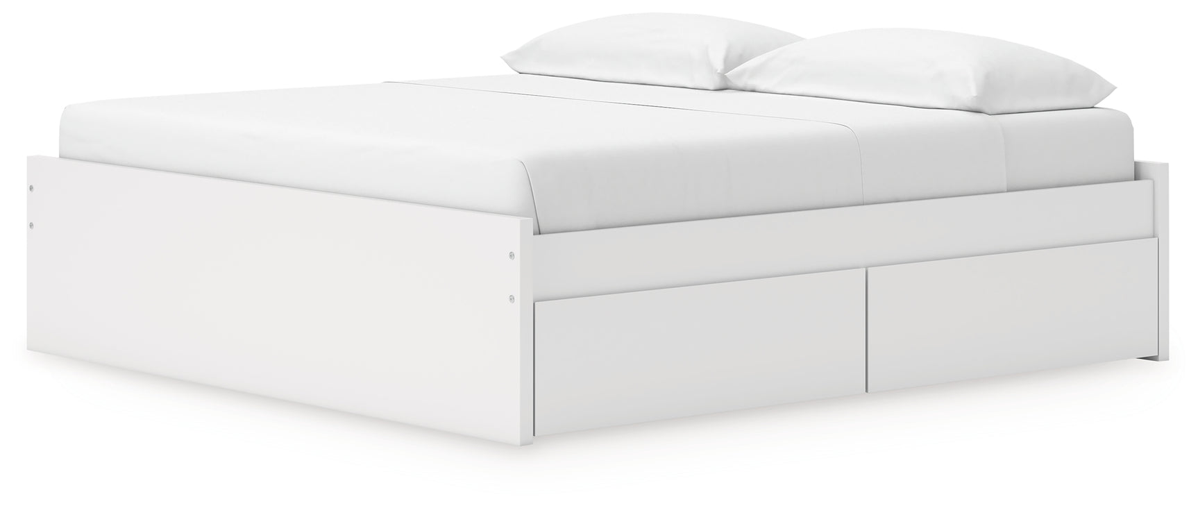 Onita White King Platform Bed with 2 Side Storage