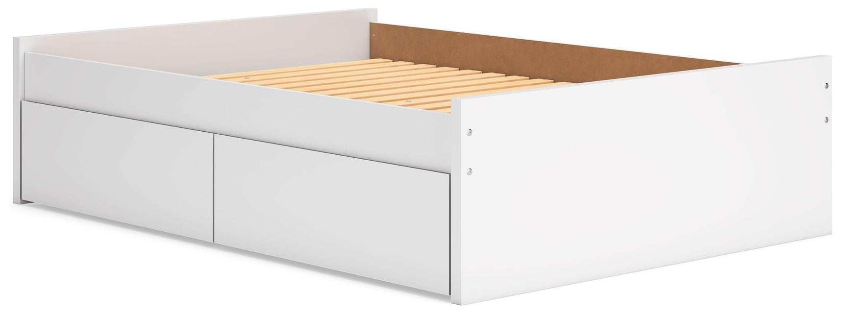 Onita White Full Platform Bed With 1 Side Storage