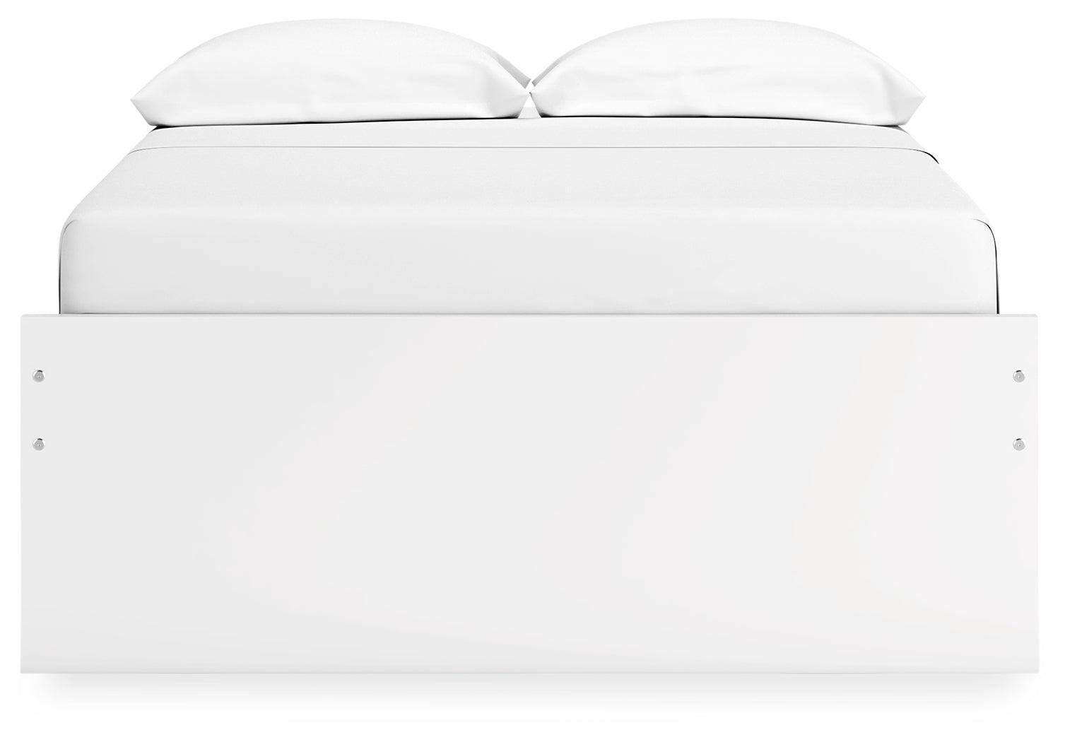 Onita White Full Platform Bed With 1 Side Storage