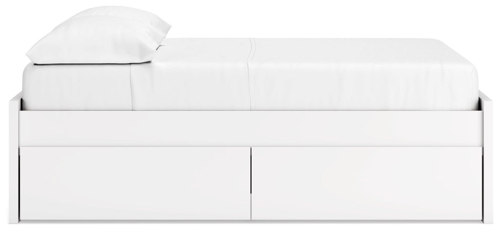 Onita White Full Platform Bed With 1 Side Storage