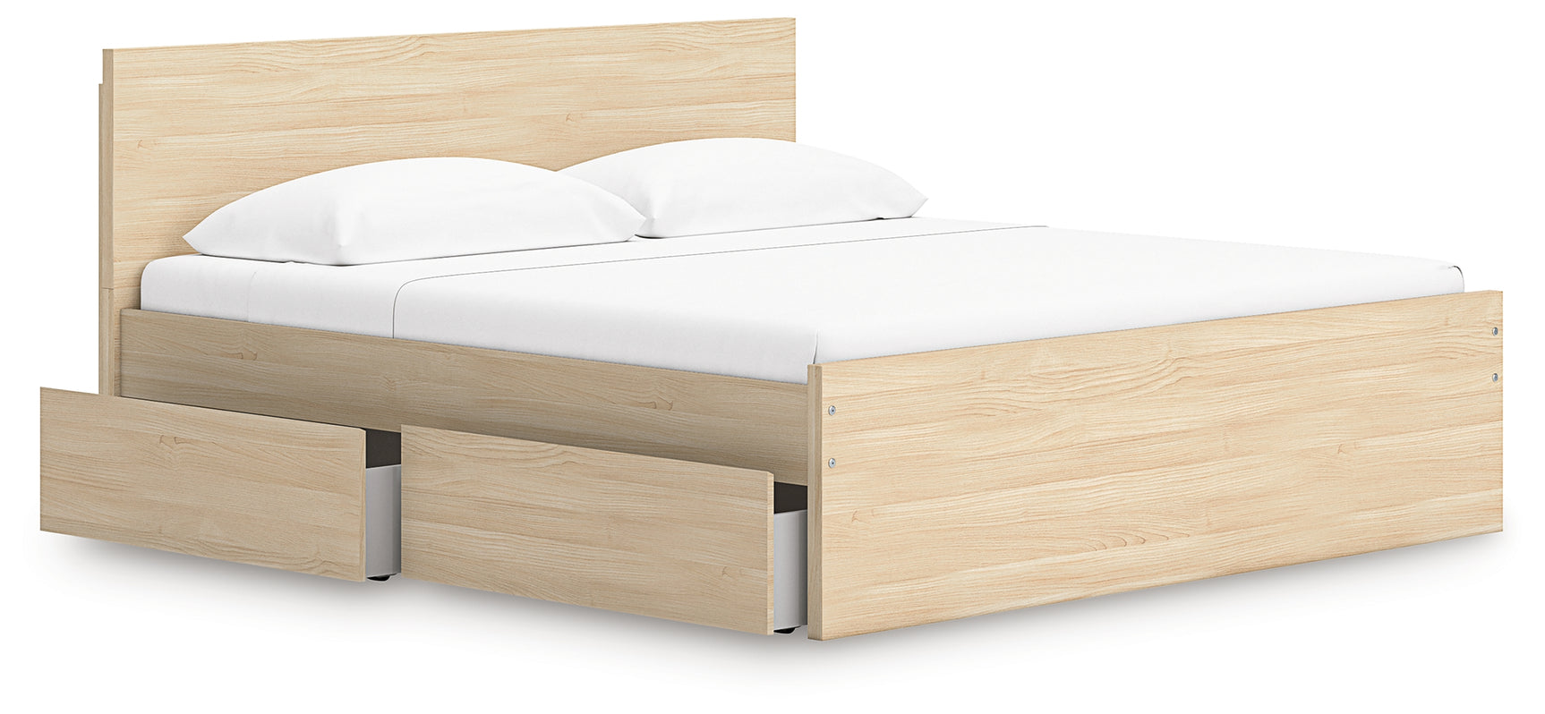 Onita Natural King Panel Platform Bed with Storage
