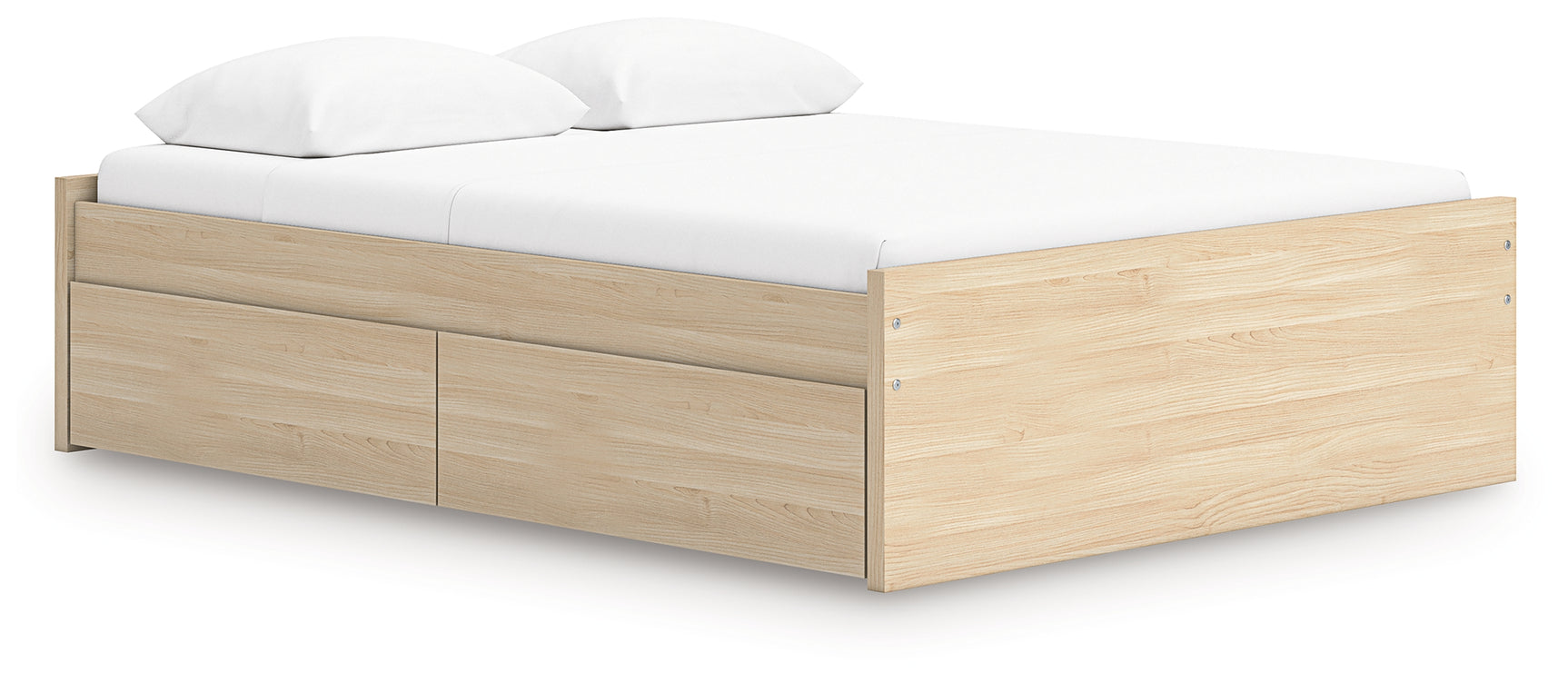 Onita Natural Queen Platform Bed with 2 Side Storage
