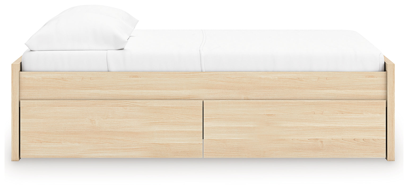 Onita Natural Full Platform Bed with 2 Side Storage