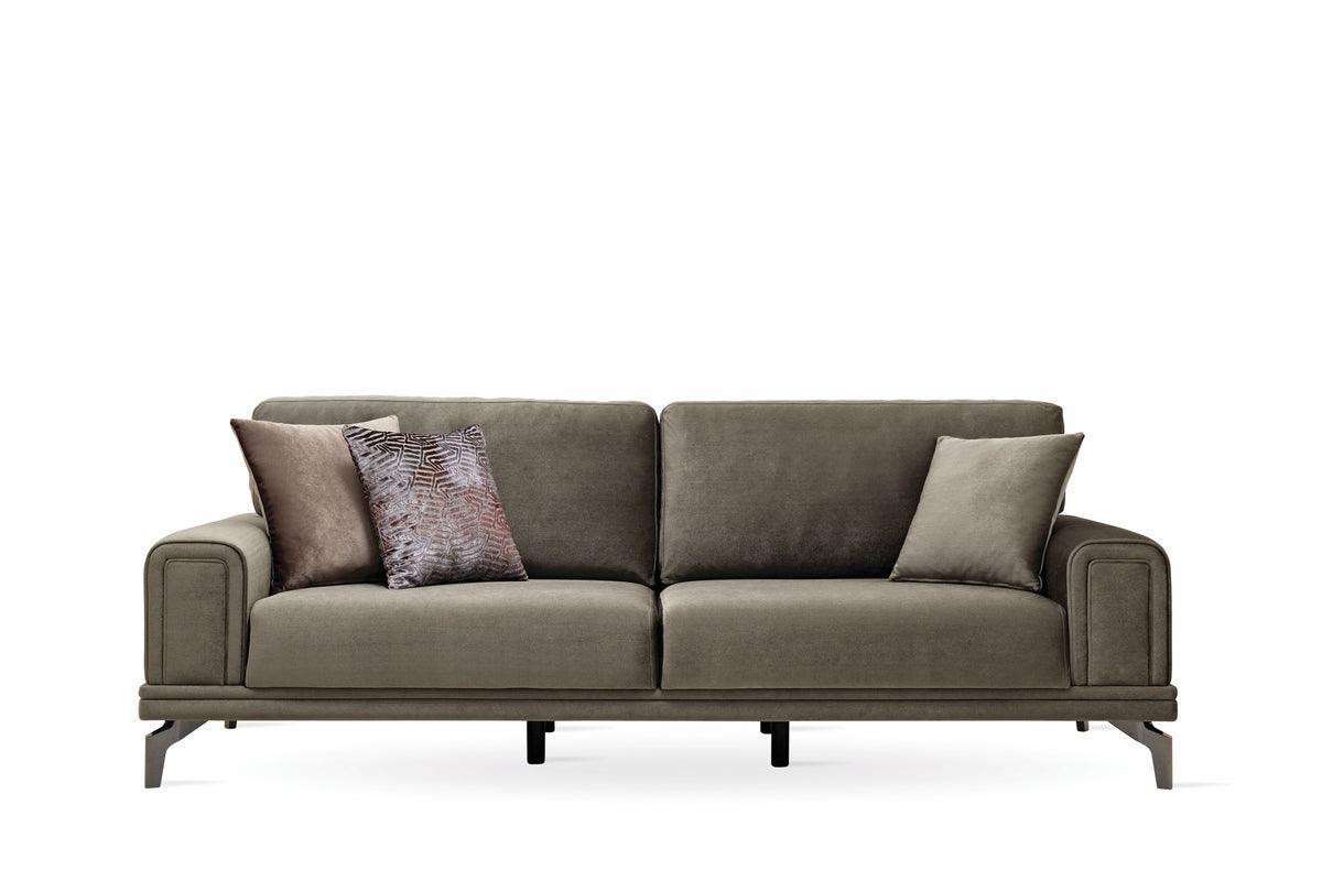 Evora Khaki Green 3-Seater Sofa Bed - Ella Furniture