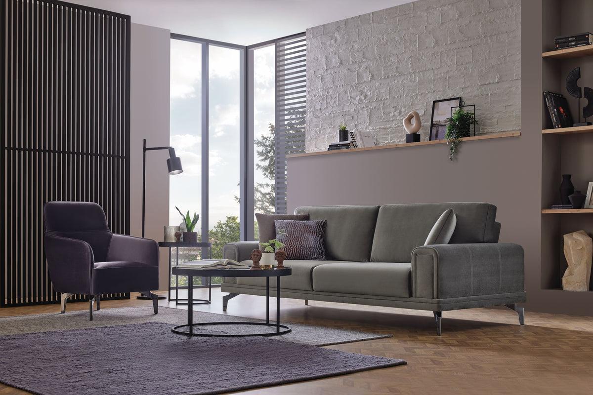 Evora Khaki Green 3-Seater Sofa Bed - Ella Furniture