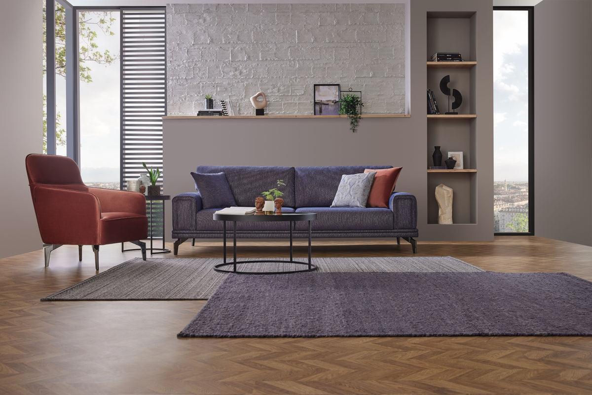 Evora Blue Gray 3-Seater Sofa Bed - Ella Furniture