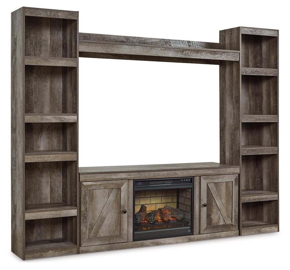 Wynnlow Gray 4-Piece Entertainment Center With Electric Fireplace EW0440W8 - Ella Furniture