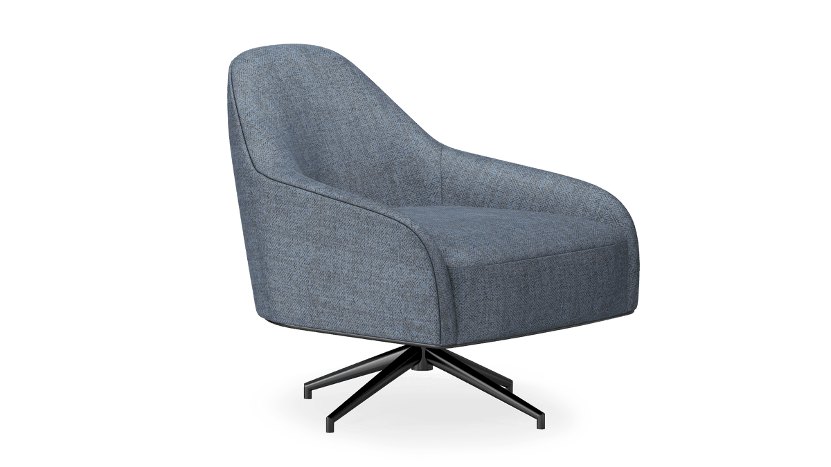 Giorno Blue Swivel Armchair - Ella Furniture