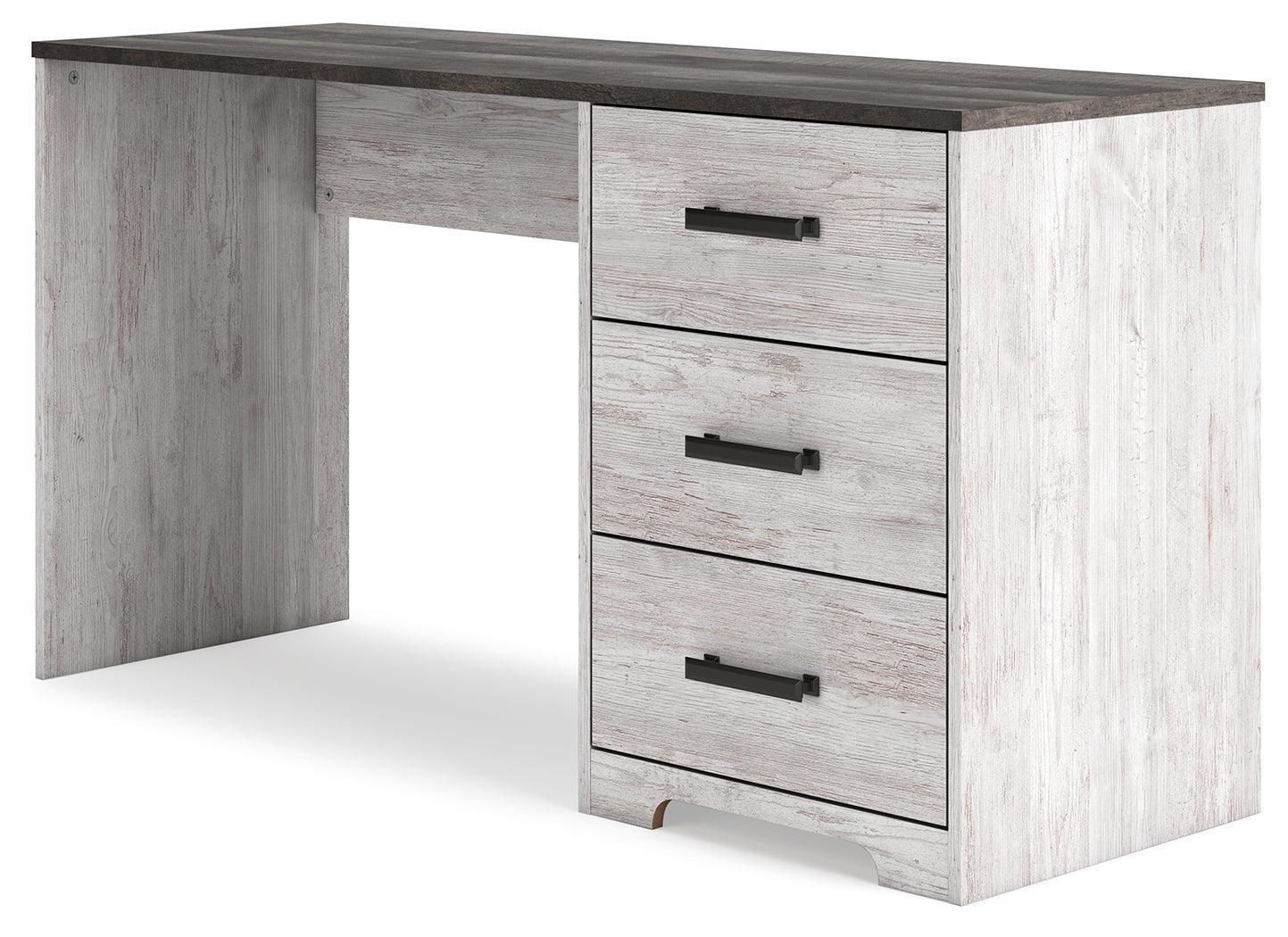 Shawburn Two-Tone 54" Home Office Desk in White and Dark Charcoal Gray