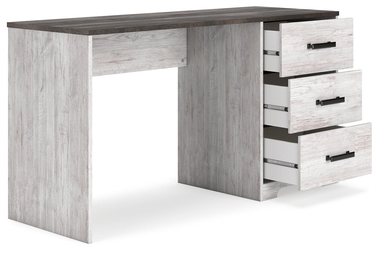 Shawburn Two-Tone 54" Home Office Desk in White and Dark Charcoal Gray