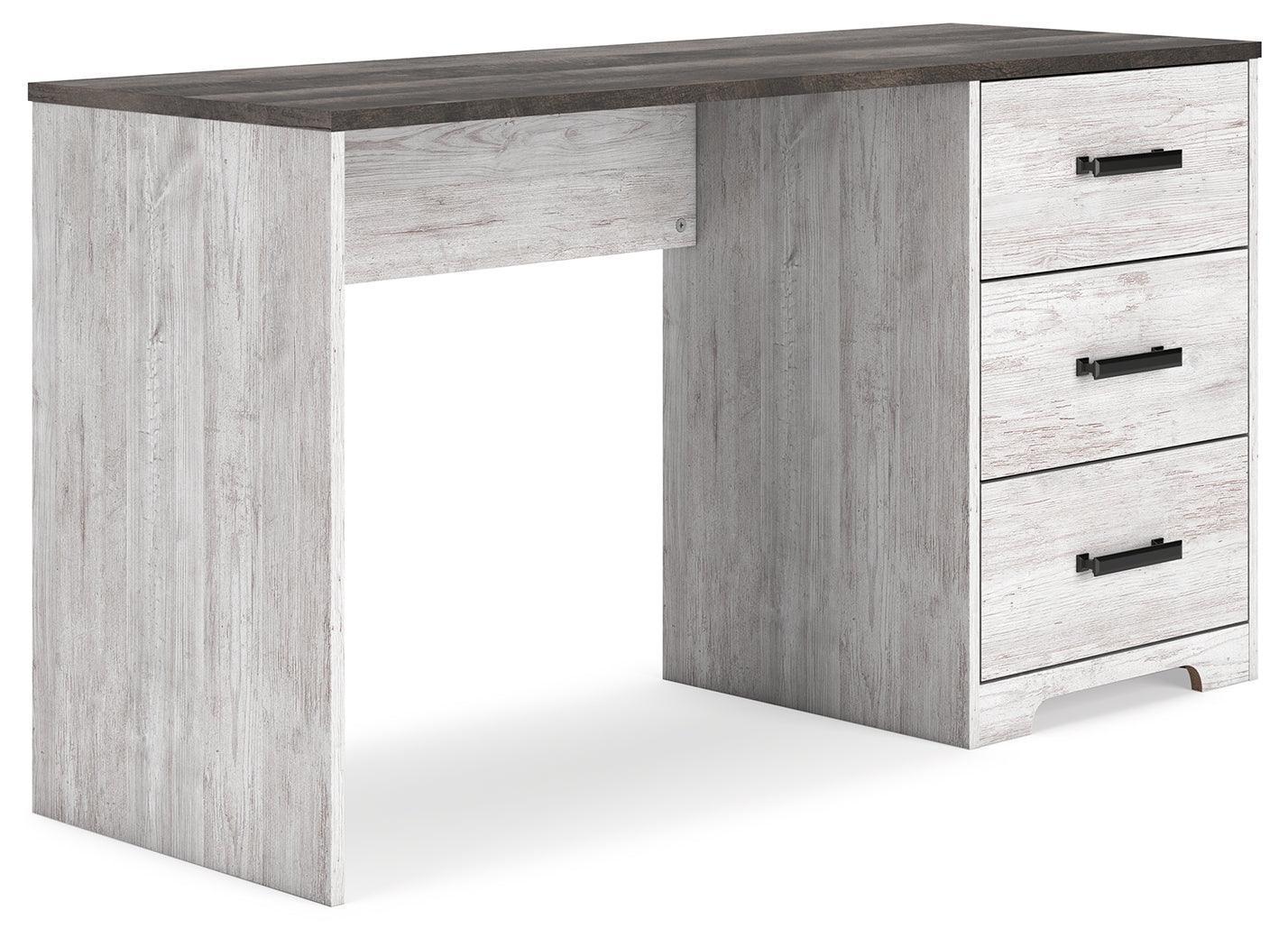 Shawburn Two-Tone 54" Home Office Desk in White and Dark Charcoal Gray