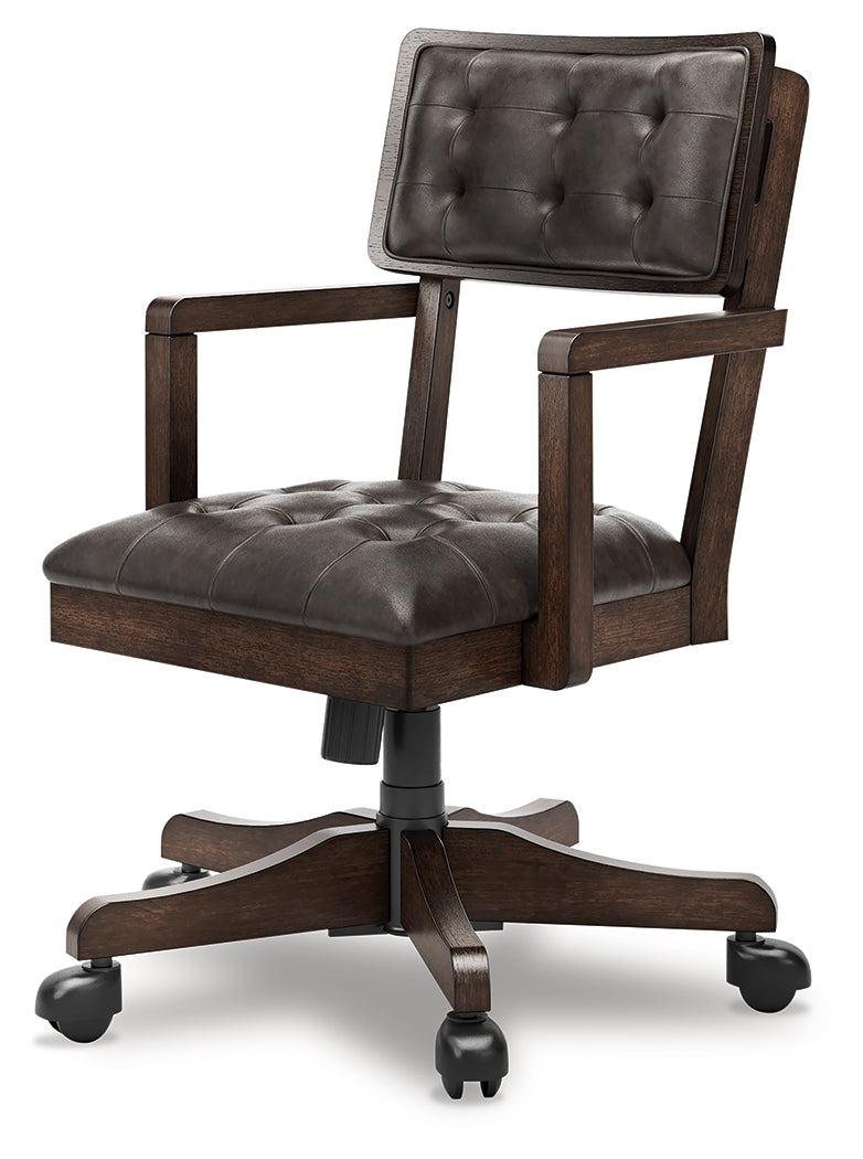 Breckington Dark Brown Home Office Desk with Chair