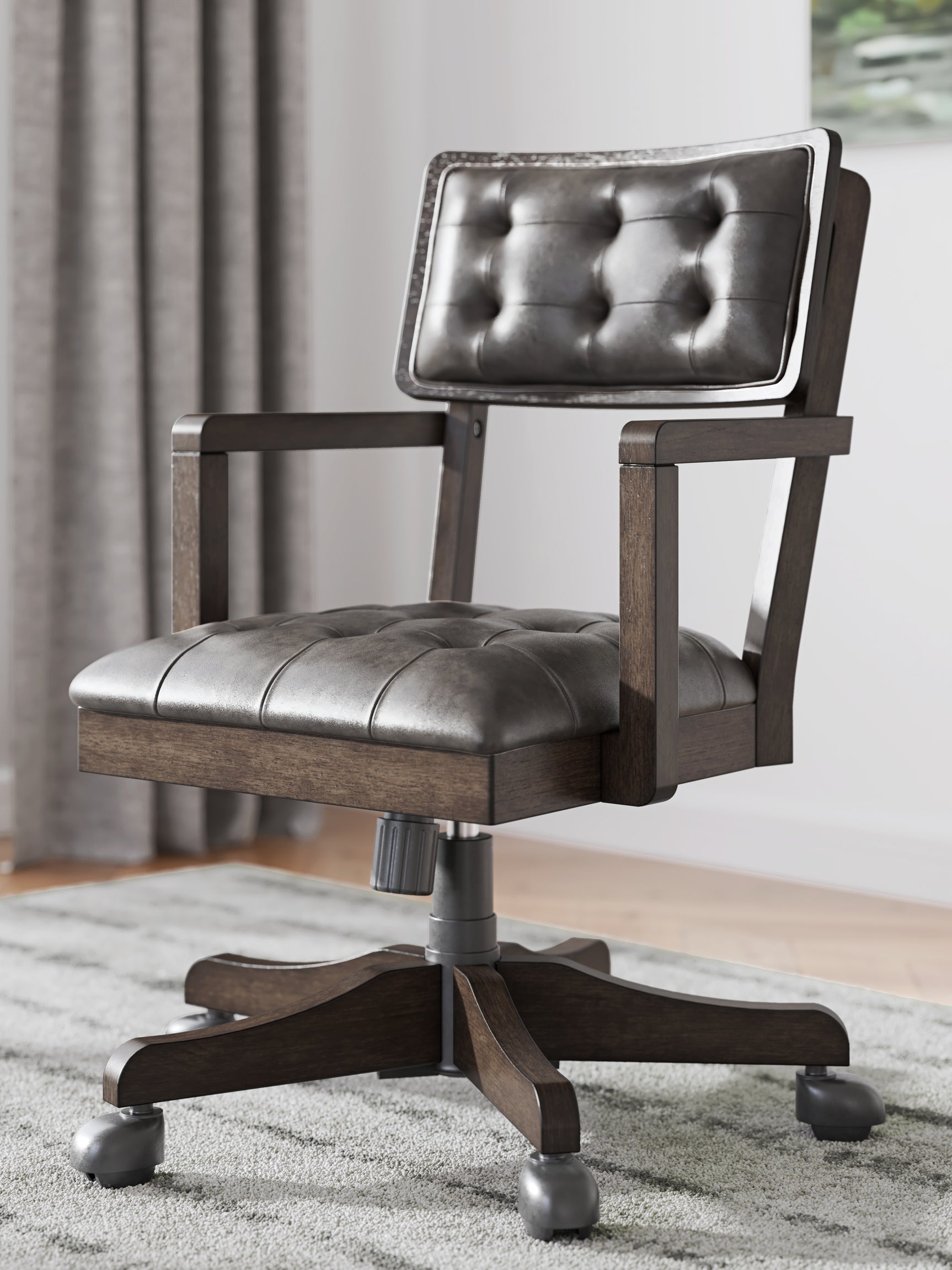 Breckington Dark Brown Home Office Desk with Chair