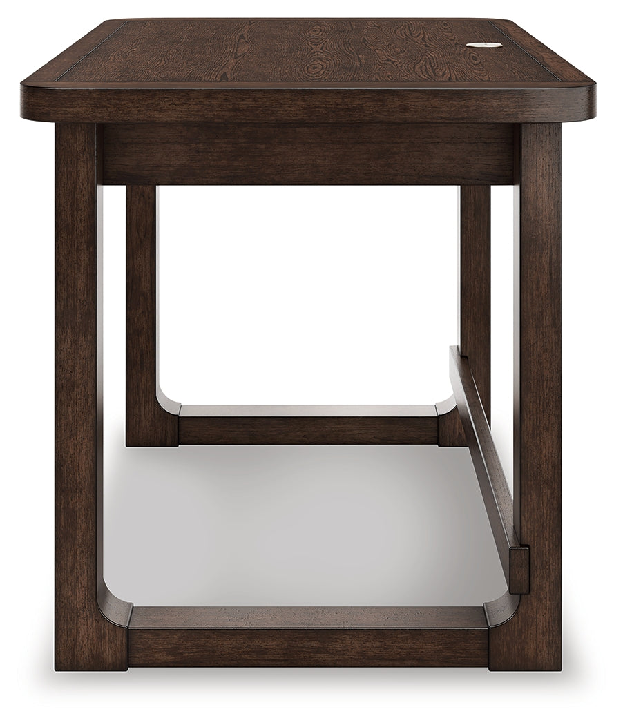 Breckington Dark Brown Home Office Desk with Chair
