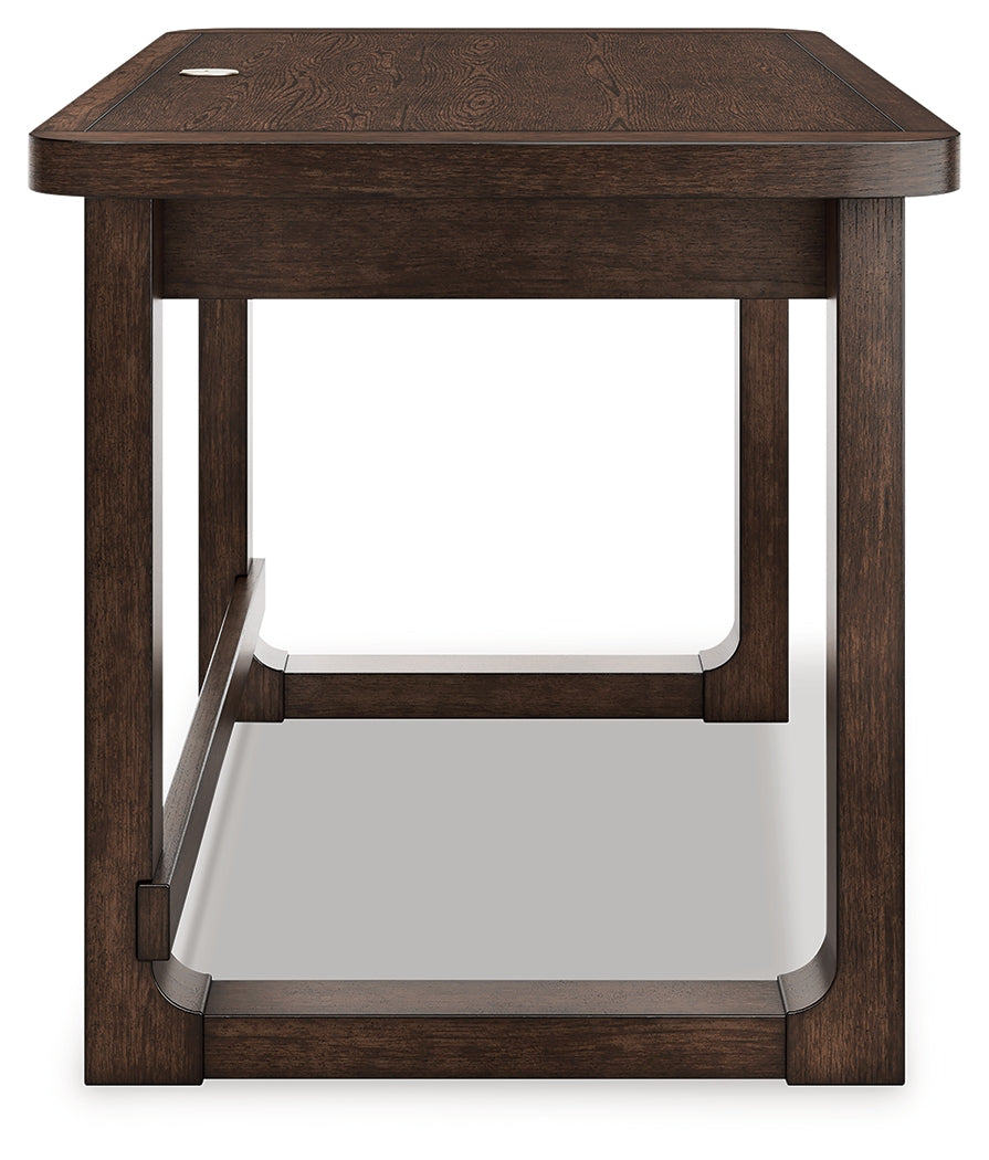 Breckington Dark Brown Home Office Desk with Chair
