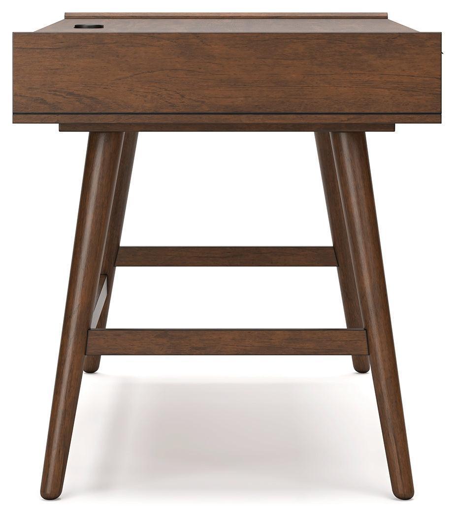 Lyncott Brown Home Office Desk With Chair And Storage