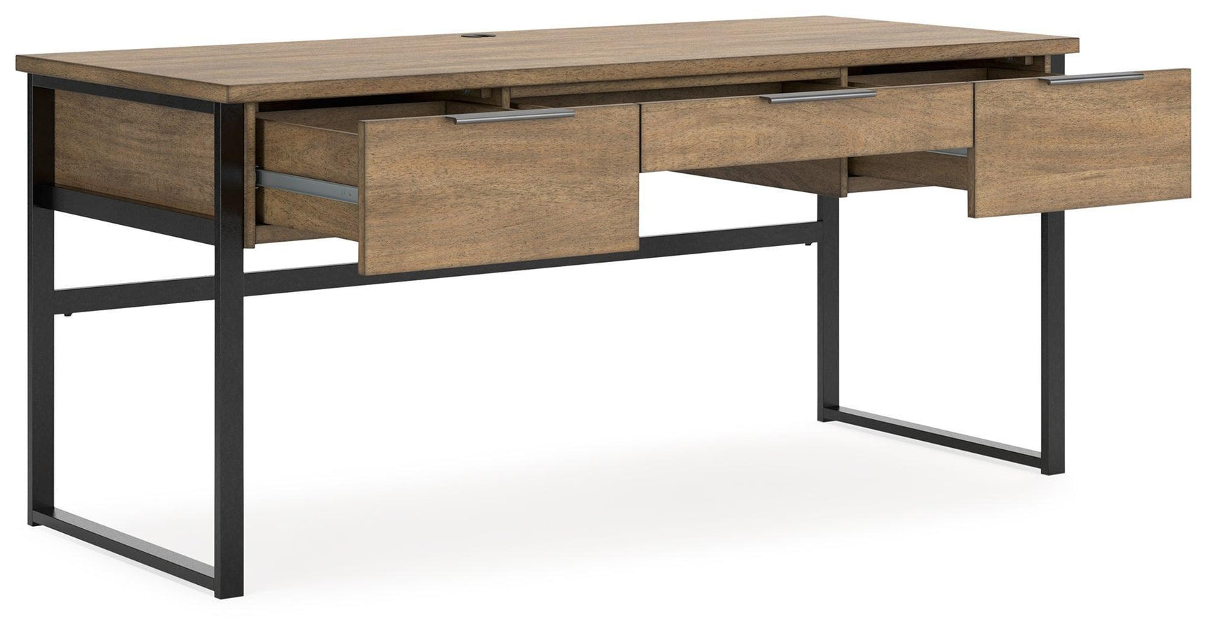 Montia Light Brown Home Office Desk with Chair and Storage