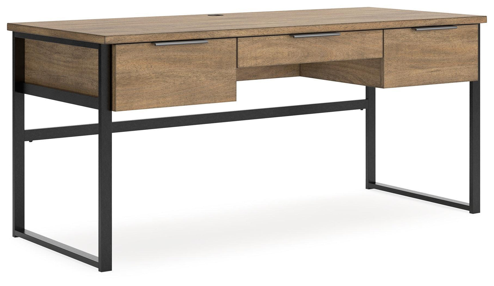 Montia Light Brown Home Office Desk with Chair and Storage