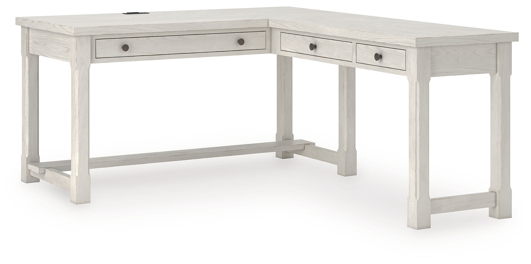 Robbinsdale Antique White L-Shaped Home Office Desk
