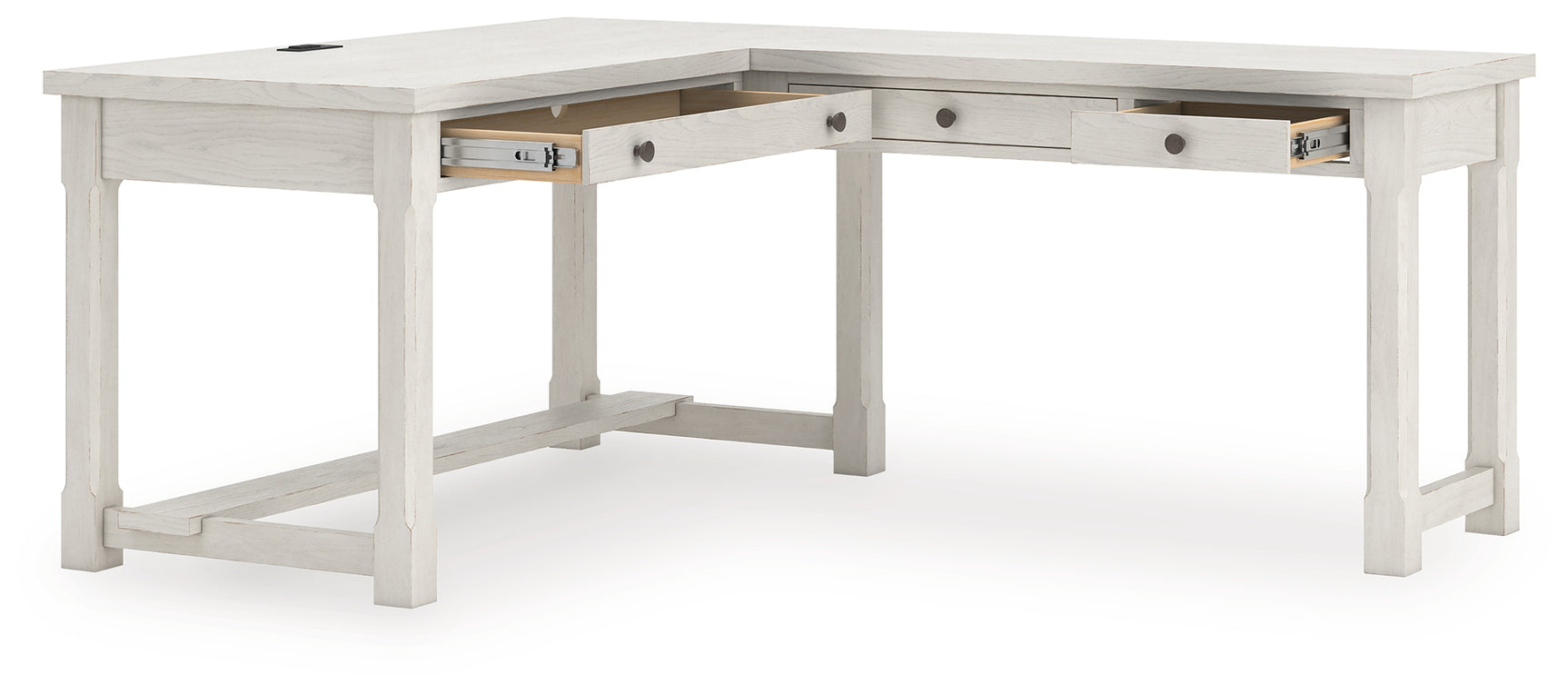 Robbinsdale Antique White L-Shaped Home Office Desk