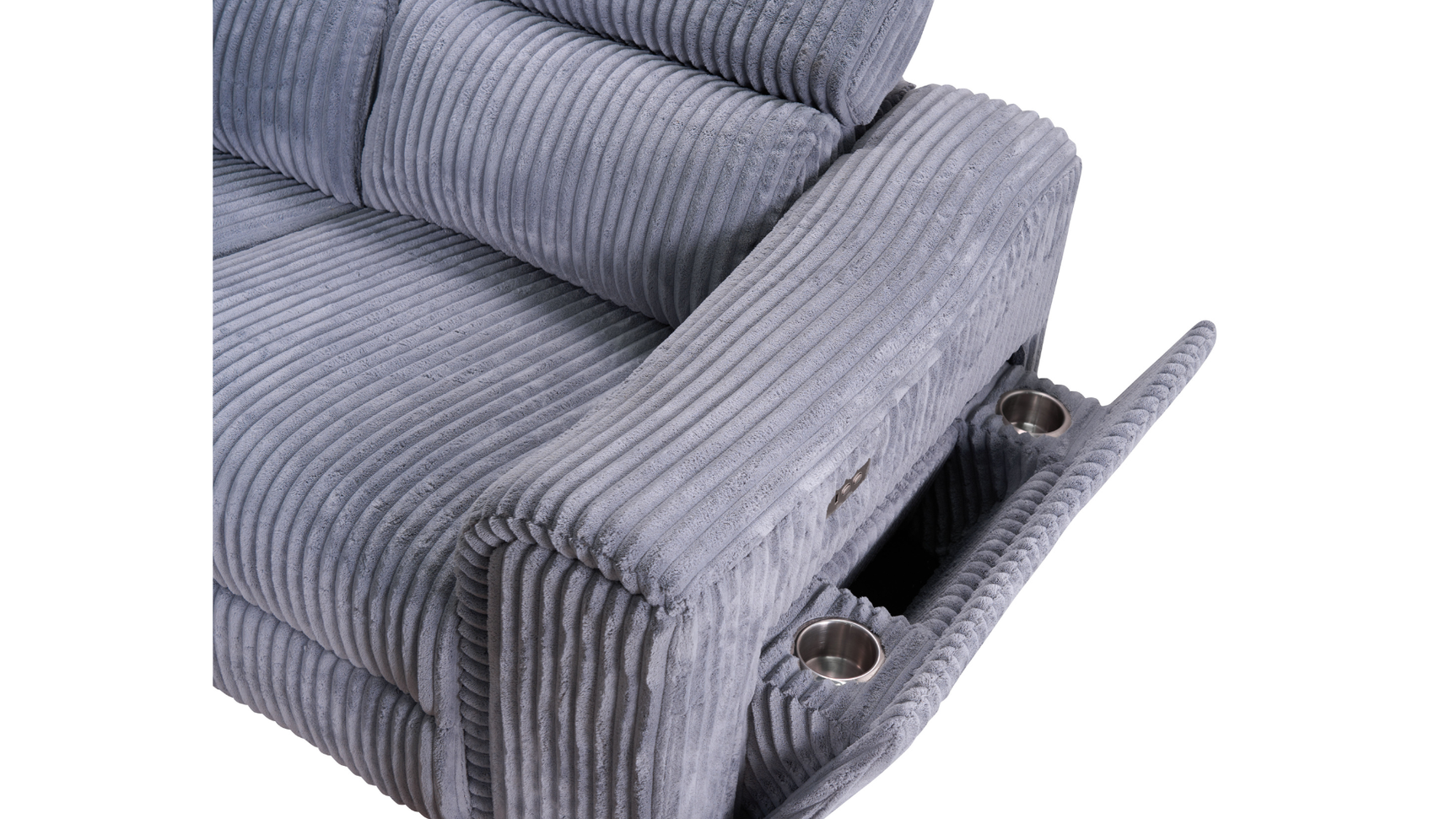 Yash Grey Premium Corduroy 6-Piece Reclining Sectional view 7